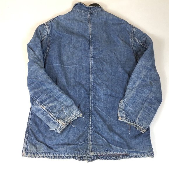 Dubble Ware 60's Denim Chore Jacket Wool Blanket Lined Vintage Workwear Coat - Picture 10 of 16